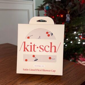 Kitsch Satin-Lined Flexi Shower Cap - Cherry Print